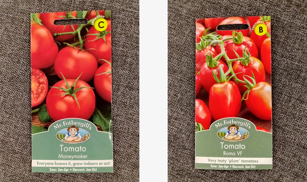Money Maker and Roma VF tomato seeds available