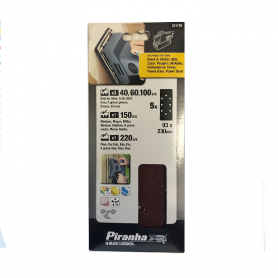 Black & Decker Stanley Mixed Set of 5 Sanding Sheets Colour Supplies