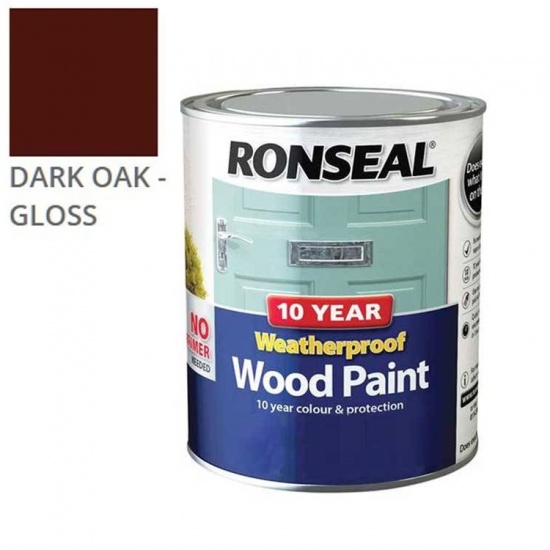 Ronseal 10 year Weatherproof Wood Paint, Dark Oak Colour Supplies
