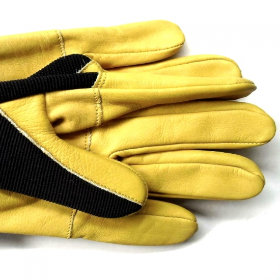 Town & Country Medium Unisex Leather Gardening Gloves Black Yellow TGL112M 
