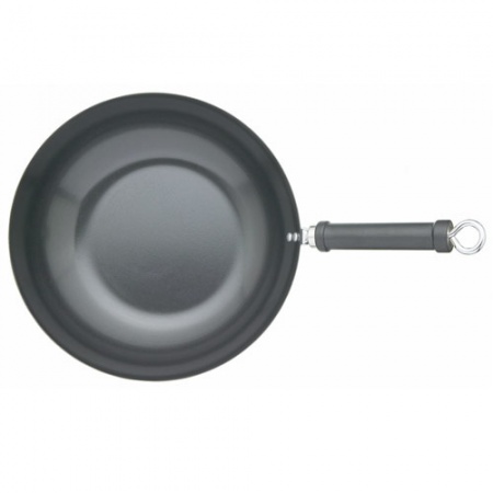 Wok Antiadhésif En Acier Carbone 26,5 Cm KitchenCraft - Compatible Induction, Idéal Pour Cuisines Asiatiques